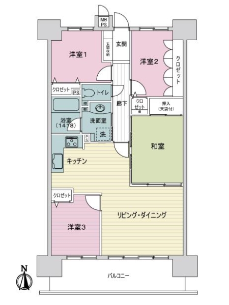 ライオンズマンション相生の間取図