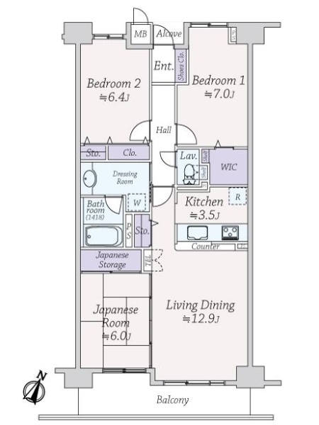 グランアークス千里山の間取図