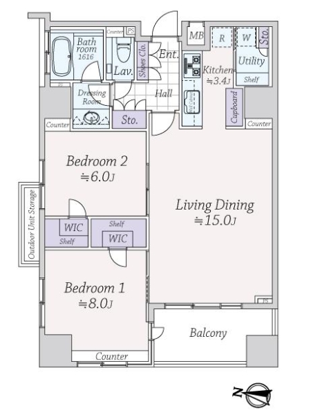 サンクタス小石川プレサイスの間取図