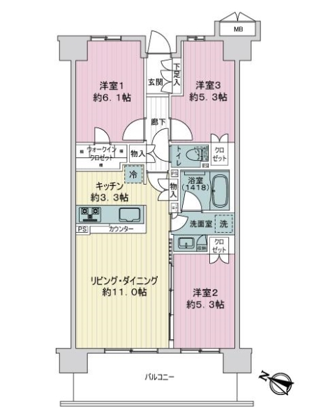 レジデントプレイス西葛西の間取図