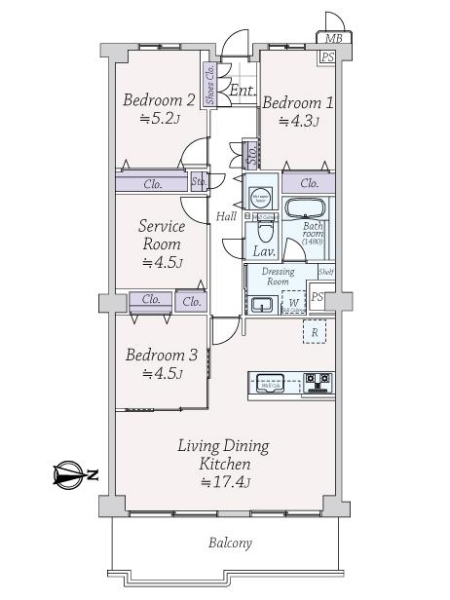 ネオコーポ武庫川の間取図