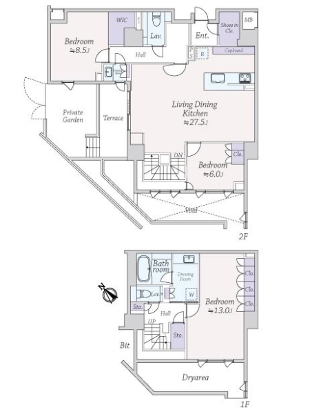 ザ・パークハウス中目黒小川坂の間取図