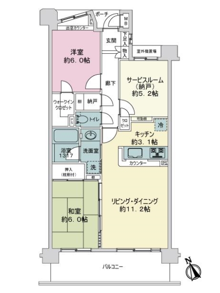 イトーピア川口元郷の間取図