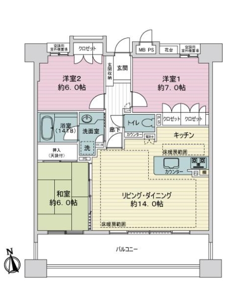ライオンズマンション春岡壱番館の間取図