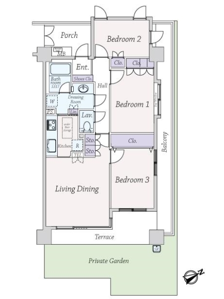 調布ガーデンハウスの間取図