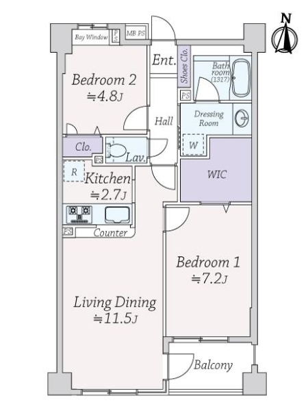ライオンズマンション成城の間取図