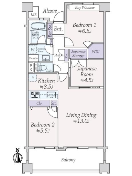 ライオンズ田無ウエストプレイスの間取図