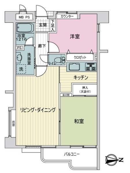 ライオンズマンション山手石川町の間取図