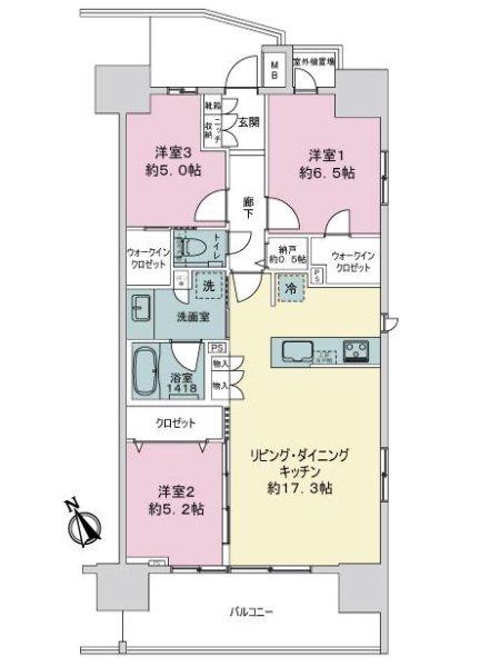 プラウド市川の間取図