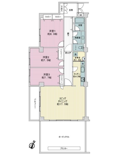 ロワ・ヴェール岡本の間取図