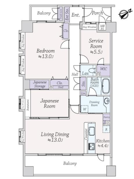 ライオンズヴィアーレ浦和壱番館の間取図