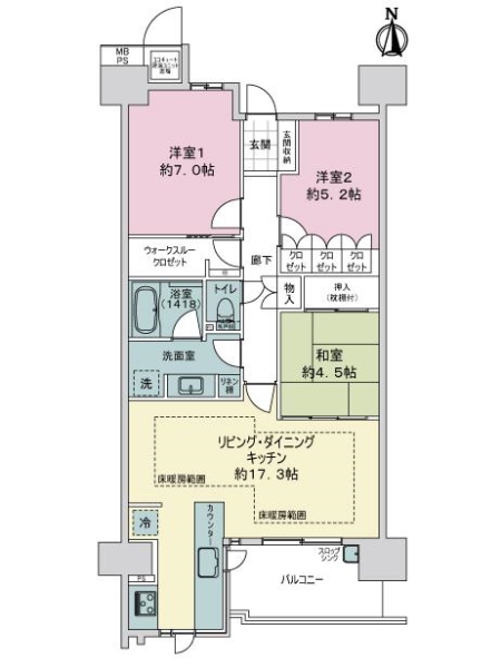 ミリカ・テラスＩＩＩ街区の間取図