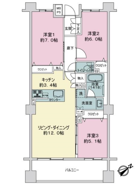 クリオ横浜フロントレジデンスの間取図