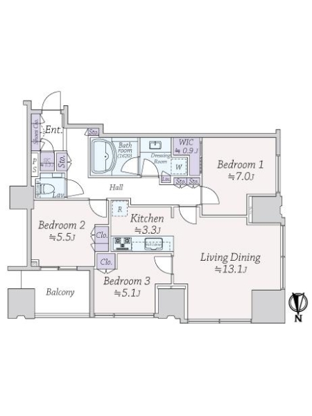 シティタワーズ豊洲 ザ・ツイン サウスタワーの間取図