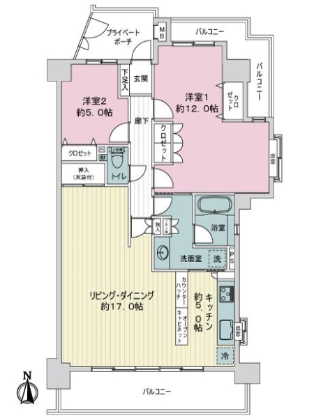 ファミリア－レ八熊通の間取図
