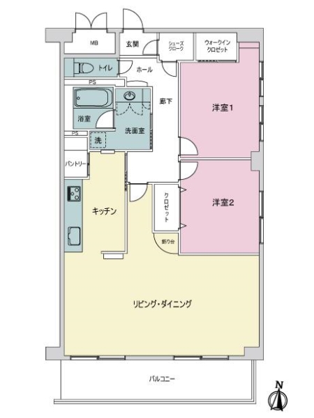 ライオンズマンション八事ガーデン弐番館の間取図