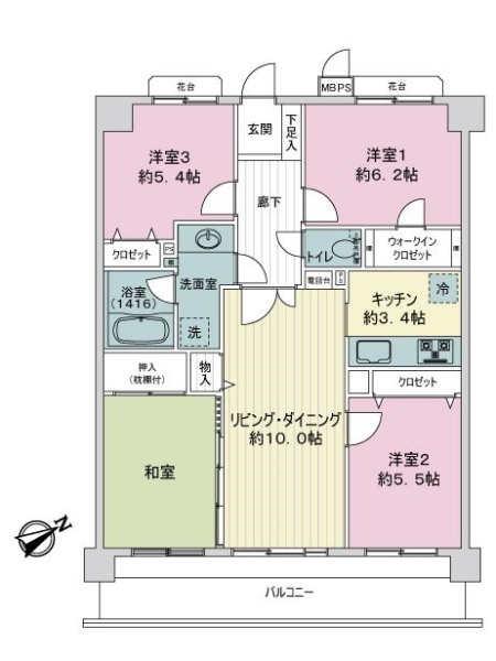 ライオンズマンション赤塚公園第３の間取図