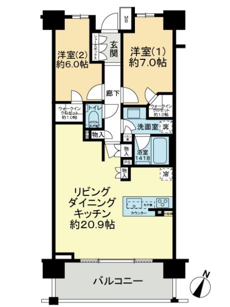 ザ・パークハウス多摩センターの間取図