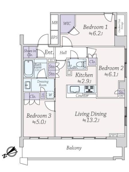 アデニウム船堀グランブリエの間取図