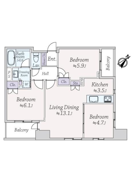 ネバーランド向島タイムズコートの間取図