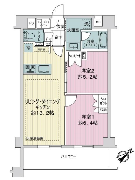 パレステージ町屋参番館の間取図