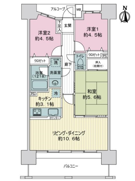 ライオンズプラザ亀有の間取図