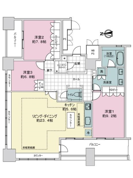 ザ・ライオンズ ミッドキャピタルタワーの間取図
