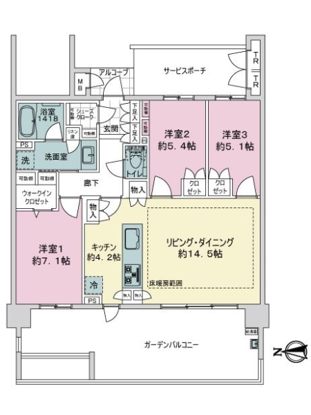ISLANDCITY THE GARDEN V-2の間取図