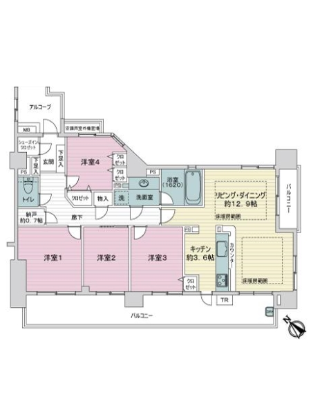 津田沼ローレルコートの間取図