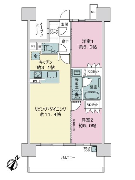 ファミリアーレ熱田伝馬町の間取図