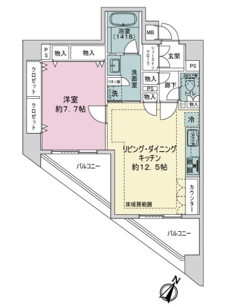 グランベル西早稲田プレシャスの間取図