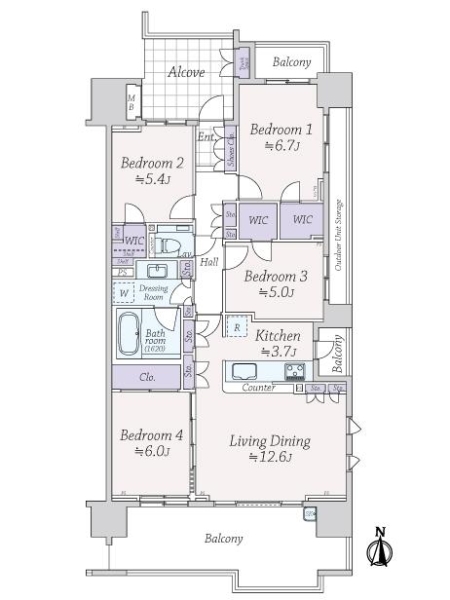 東京テラスA棟EASTの間取図