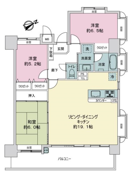 ライオンズマンション平野町リバーステージの間取図
