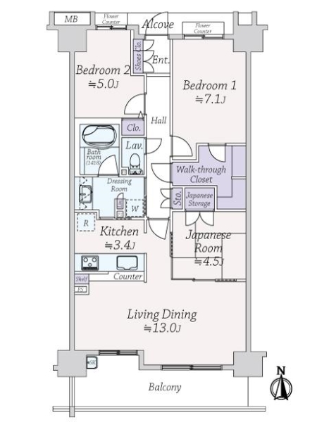 エルフィーノ西船橋パークテラスの間取図