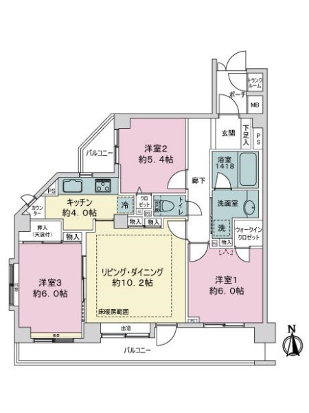 コスモ西尾久の間取図