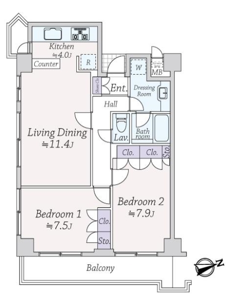 クレッセンコート浅草の間取図