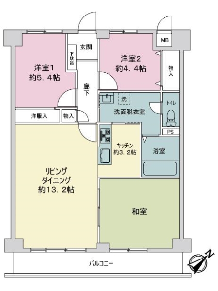 行徳ハイツの間取図