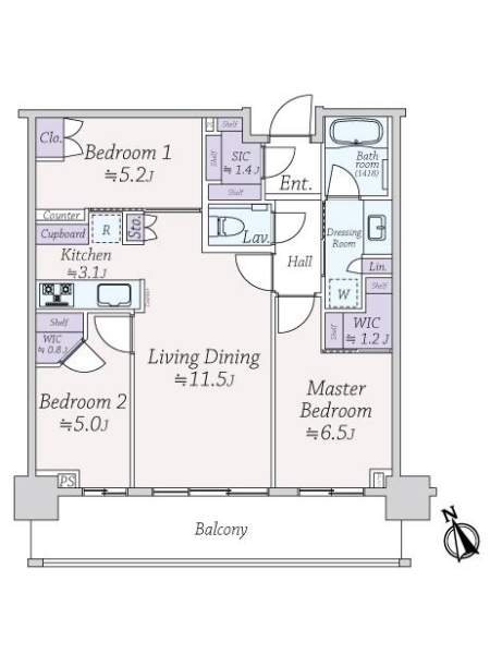 ＧＬＯＢＡＬ　ＦＲＯＮＴ　ＴＯＷＥＲの間取図