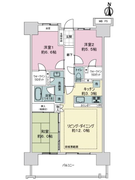 ライオンズオーチャードガーデンの間取図