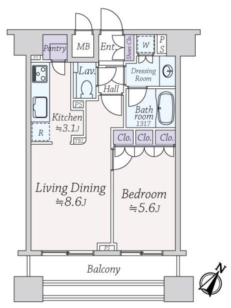 グラーサ白金高輪の間取図