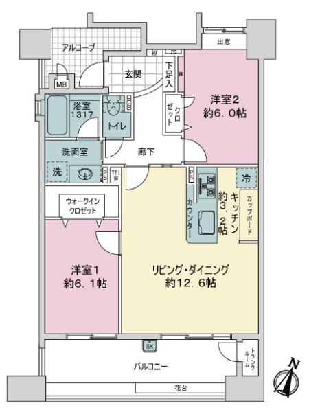 アダージュ薬院弐番館の間取図