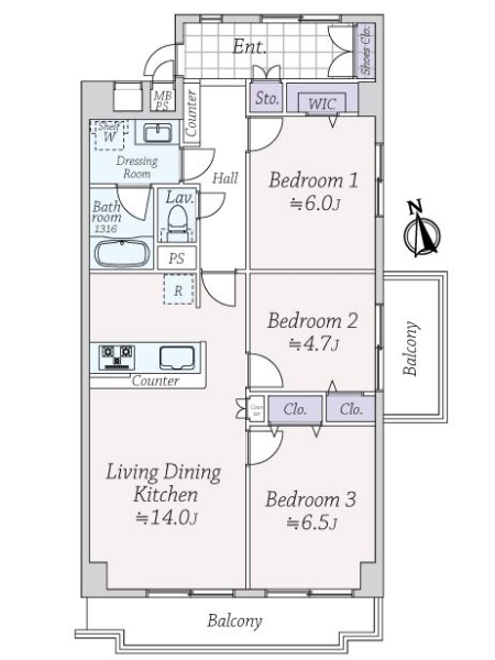 飯田橋第2パークファミリアの間取図