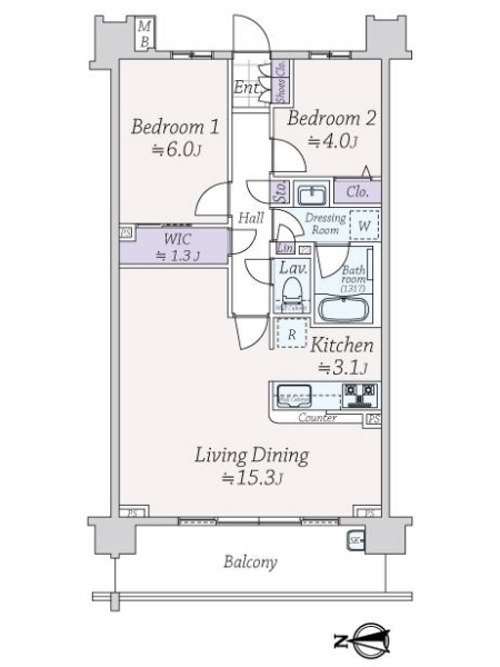 ガーラ・レジデンス綱島アヴェニューの間取図