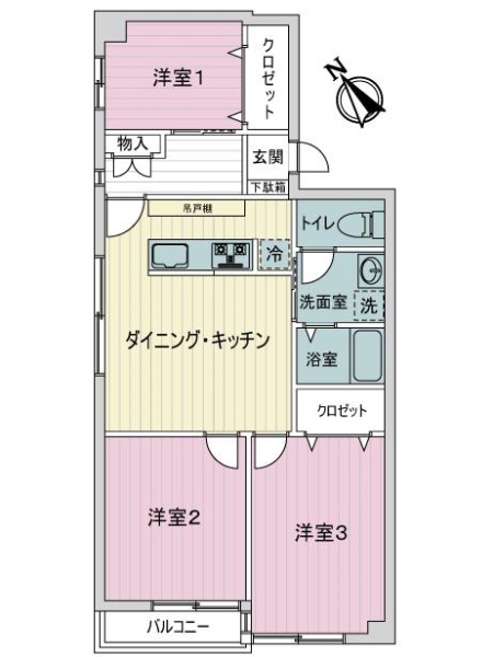 本郷町ハイリーハイツの間取図