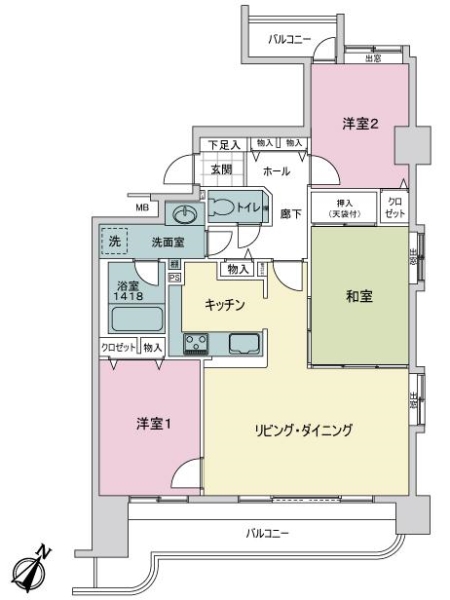 トーカンマンション天神南の間取図