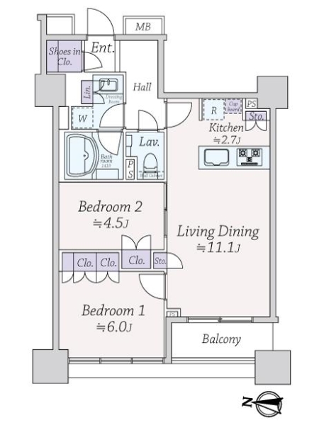 ザ　湾岸タワー　レックスガーデンの間取図