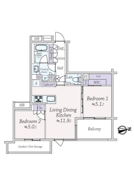 プレシス三鷹上連雀の間取図