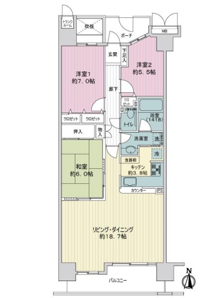 ジースクエアの間取図
