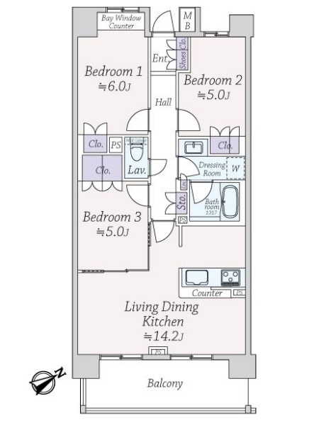 アデニウム船堀グランヴェールの間取図
