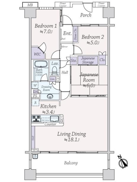 東京プライムウエストの間取図